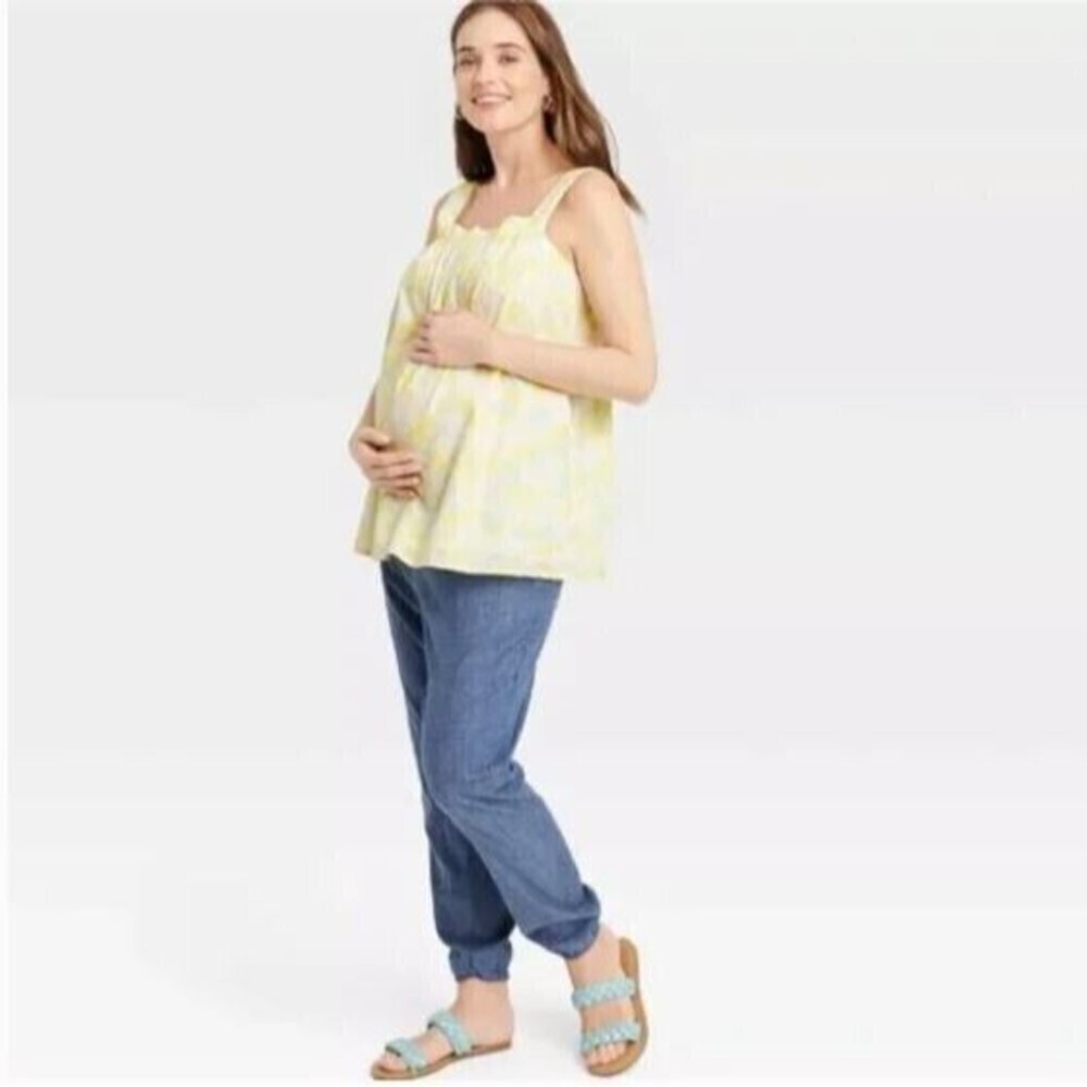 The Nines by HATCH™  Yellow Floral Maternity Tank Size Small  (Target Collab)